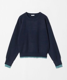 レイヤードスリーブ クルーネックニット ‐ウォッシャブル‐<A DAY IN THE LIFE>