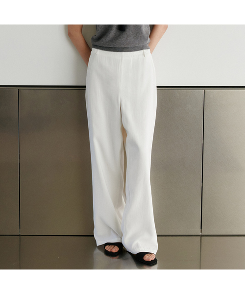 URAGO(ユラーゴ)の「Double string line pants(その他パンツ・レディース・ブラック/アイボリー・SMALL/MEDIUM)」の1枚目の写真