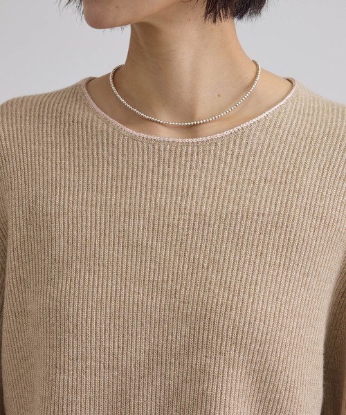 SALON adam et rope'(サロン アダム エ ロペ)の「ウール片畦シャイニークルーネックプルオーバー(ニット/セーター・レディース・ベージュ/グレー・FREE)」の17枚目の写真