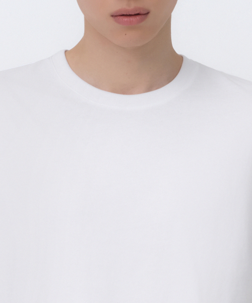 MUSINSA STANDARD（ムシンサスタンダード）の「[クールタンダード] レギュラー クロップTシャツ [ホワイト]（Tシャツ/カットソー・メンズ・その他・SMALL/MEDIUM/LARGE/X-LARGE/2XL）」の4枚目の写真