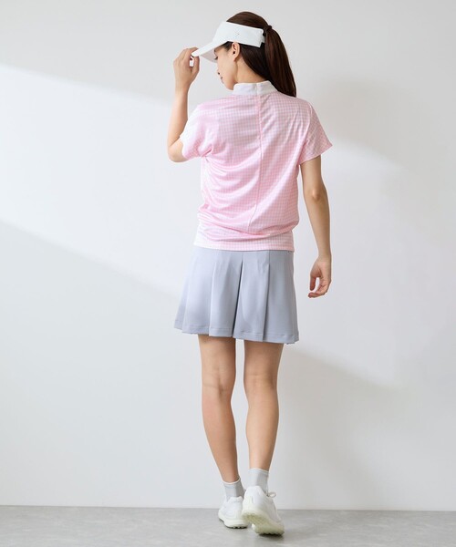 JUN&ROPE'(ジュンアンドロペ)の「千鳥ジャカードタック入りモックプルオーバー/UV・吸水速乾(Tシャツ/カットソー・レディース・ブラック/ホワイト・L/M)」の5枚目の写真