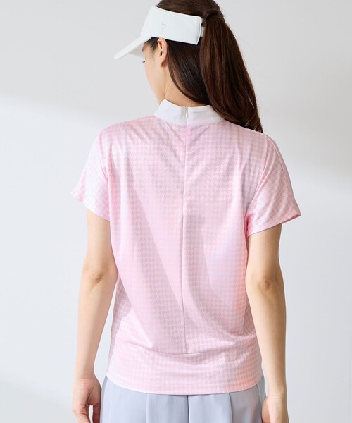 JUN&ROPE'(ジュンアンドロペ)の「千鳥ジャカードタック入りモックプルオーバー/UV・吸水速乾(Tシャツ/カットソー・レディース・ブラック/ホワイト・L/M)」の9枚目の写真
