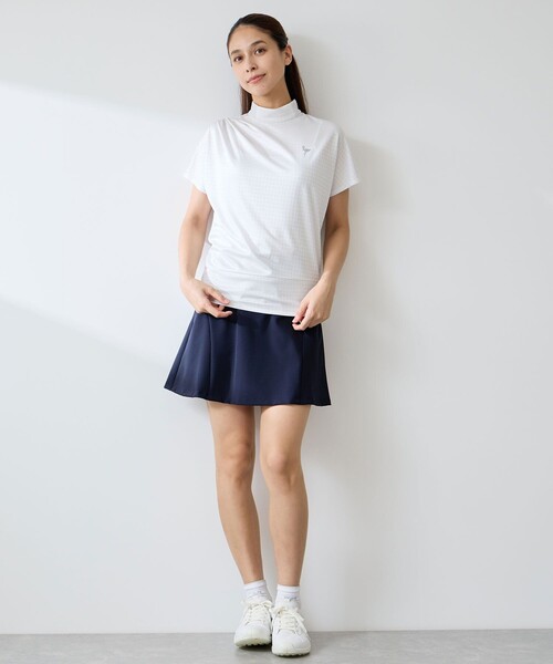 JUN&ROPE'(ジュンアンドロペ)の「千鳥ジャカードタック入りモックプルオーバー/UV・吸水速乾(Tシャツ/カットソー・レディース・ブラック/ホワイト・L/M)」の14枚目の写真