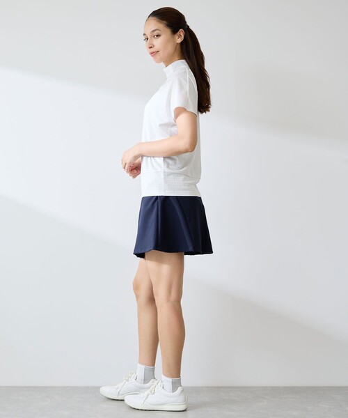 JUN&ROPE'(ジュンアンドロペ)の「千鳥ジャカードタック入りモックプルオーバー/UV・吸水速乾(Tシャツ/カットソー・レディース・ブラック/ホワイト・L/M)」の15枚目の写真