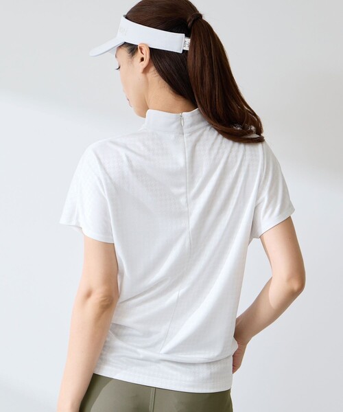 JUN&ROPE'(ジュンアンドロペ)の「千鳥ジャカードタック入りモックプルオーバー/UV・吸水速乾(Tシャツ/カットソー・レディース・ブラック/ホワイト・L/M)」の21枚目の写真