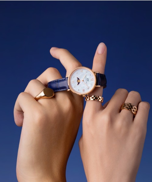 Daniel Wellington（ダニエルウェリントン）の「【中秋特典】Petite 32 Lune Light Blue Golden（デジタル腕時計・レディース・ピンクゴールド/シルバー・32mm）」の3枚目の写真