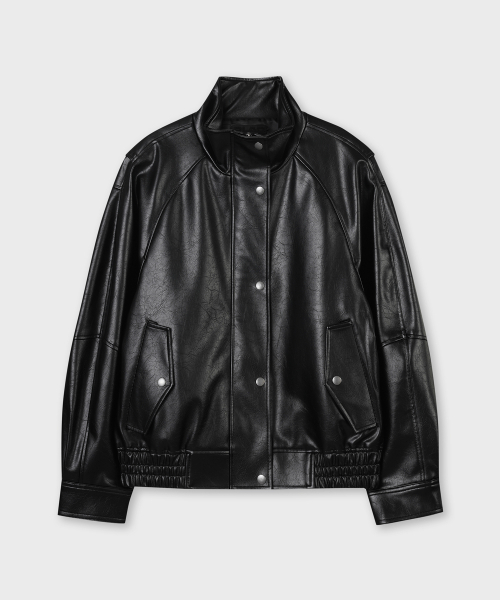 PLAC WOMEN(プレイス・ウィメン)の「ファネルネック レザージャケット ブラック(ライダースジャケット・レディース・ブラック・MEDIUM/SMALL)」の3枚目の写真