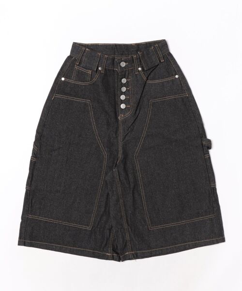 Ritzy（リッツィー）の「ハイウエストデニムワイドクロップドパンツ（デニムパンツ・レディース・ブラック・S/M/L/XL）」の2枚目の写真