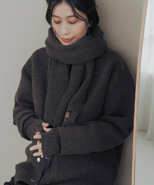 URBAN RESEARCH DOORS(アーバンリサーチドアーズ)の「ハミルトンリブストール(ストール/ショール・レディース・レッド/ライトブルー/ブラウン・ONE)」の5枚目の写真