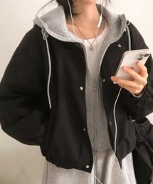 フードドッキング フェイクレイヤードショートブルゾン