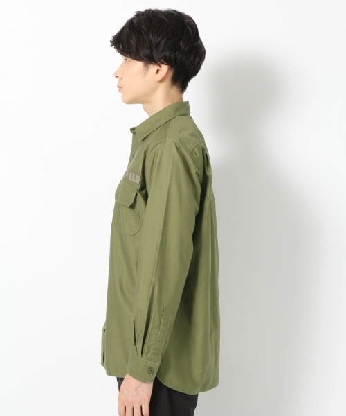GLOBAL WORK（グローバルワーク）の「モールスキンミリタリーシャツ/728393（シャツ/ブラウス・メンズ・ライトグリーン/カーキ/ブラック・LARGE/SMALL/X-LARGE/MEDIUM）」の14枚目の写真