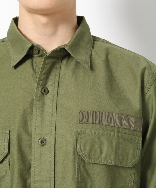 GLOBAL WORK（グローバルワーク）の「モールスキンミリタリーシャツ/728393（シャツ/ブラウス・メンズ・ライトグリーン/カーキ/ブラック・LARGE/SMALL/X-LARGE/MEDIUM）」の15枚目の写真