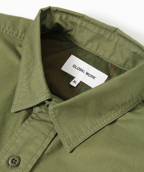 GLOBAL WORK（グローバルワーク）の「モールスキンミリタリーシャツ/728393（シャツ/ブラウス・メンズ・ライトグリーン/カーキ/ブラック・LARGE/SMALL/X-LARGE/MEDIUM）」の11枚目の写真