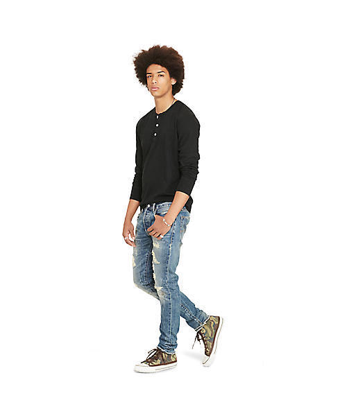 Denim & Supply Ralph Lauren(デニムアンドサプライラルフローレン)の「フラッグプラケット ジャージー ヘンリー(Tシャツ/カットソー・メンズ・ブラック・SMALL/LARGE/X-LARGE/MEDIUM/X-SMALL)」の2枚目の写真
