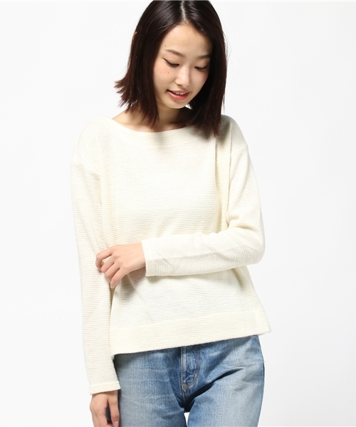 NATURAL BEAUTY BASIC（ナチュラルビューティーベーシック）の「横畝ニットソープルオーバー（Tシャツ/カットソー・レディース・グレー/ブルー/ホワイト系その他・MEDIUM）」の11枚目の写真