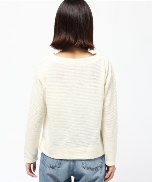 NATURAL BEAUTY BASIC（ナチュラルビューティーベーシック）の「横畝ニットソープルオーバー（Tシャツ/カットソー・レディース・グレー/ブルー/ホワイト系その他・MEDIUM）」の6枚目の写真