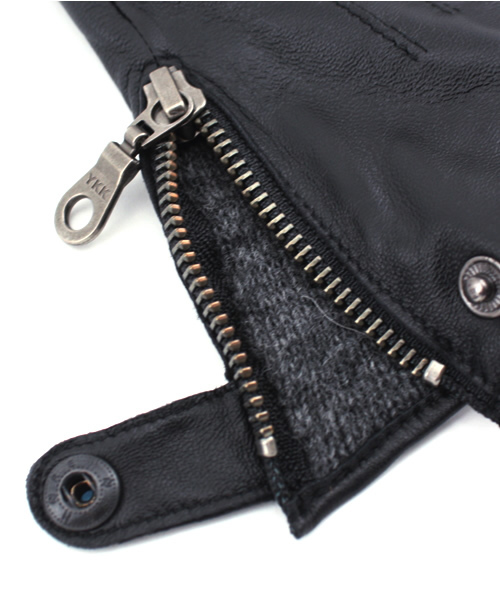 BEAMS（ビームス）の「BEAMS / レザーサイドジップグローブ（手袋・メンズ・ブラック/ブラウン・ONE SIZE）」の5枚目の写真