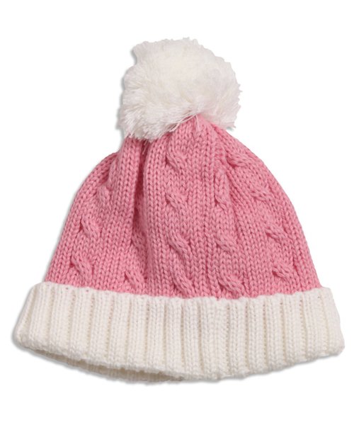 apres les cours(アプレレクール)の「バイカラーニット帽(ニットキャップ/ビーニー・キッズ・ピンク/レッド/オフホワイト/ブラック・58/50/54)」の7枚目の写真