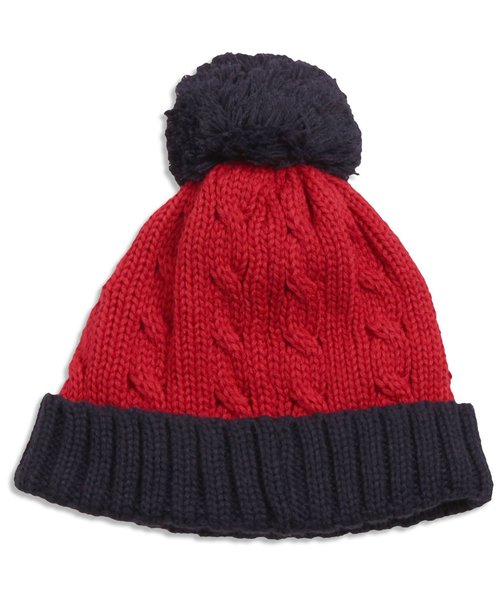 apres les cours(アプレレクール)の「バイカラーニット帽(ニットキャップ/ビーニー・キッズ・ピンク/レッド/オフホワイト/ブラック・58/50/54)」の8枚目の写真