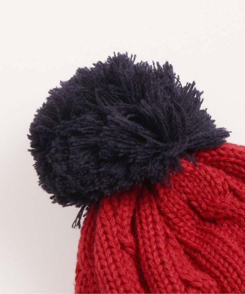 apres les cours(アプレレクール)の「バイカラーニット帽(ニットキャップ/ビーニー・キッズ・ピンク/レッド/オフホワイト/ブラック・58/50/54)」の11枚目の写真