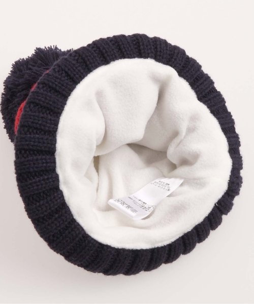 apres les cours(アプレレクール)の「バイカラーニット帽(ニットキャップ/ビーニー・キッズ・ピンク/レッド/オフホワイト/ブラック・58/50/54)」の12枚目の写真