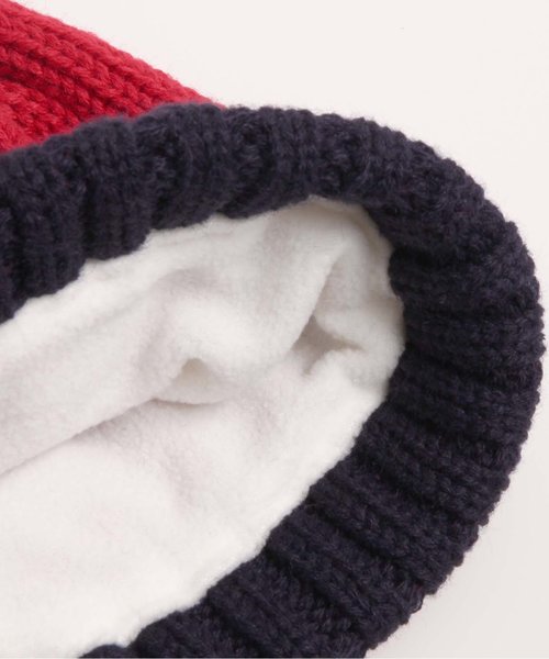 apres les cours(アプレレクール)の「バイカラーニット帽(ニットキャップ/ビーニー・キッズ・ピンク/レッド/オフホワイト/ブラック・58/50/54)」の13枚目の写真