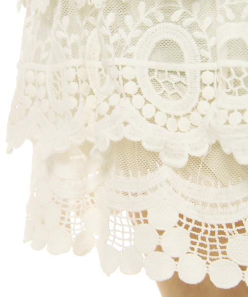 Ray BEAMS(レイビームス)の「Ray BEAMS / MIXレースパンツ(その他パンツ・レディース・ホワイト/ブラック・ONE SIZE)」の4枚目の写真