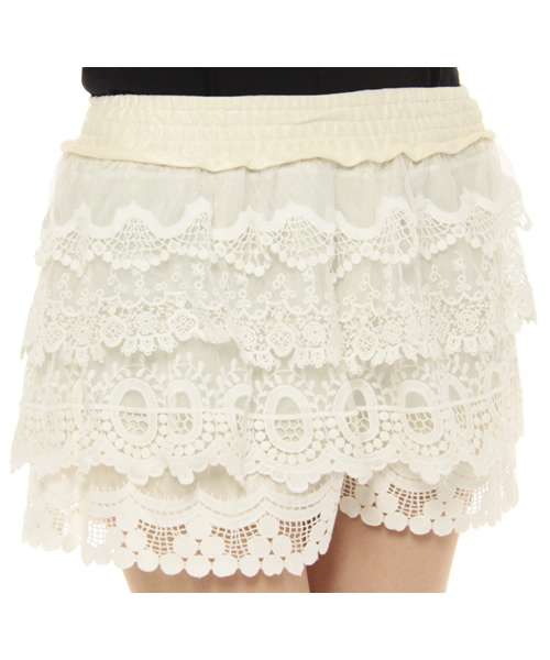 Ray BEAMS(レイビームス)の「Ray BEAMS / MIXレースパンツ(その他パンツ・レディース・ホワイト/ブラック・ONE SIZE)」の5枚目の写真