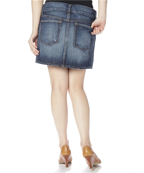 earth music&ecology（アースミュージックアンドエコロジー）の「Damage Denim/SK（デニムスカート・レディース・ライトインディゴブルー/インディゴブルー・SMALL/MEDIUM/LARGE）」の4枚目の写真