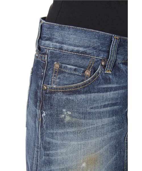 earth music&ecology（アースミュージックアンドエコロジー）の「Damage Denim/SK（デニムスカート・レディース・ライトインディゴブルー/インディゴブルー・SMALL/MEDIUM/LARGE）」の8枚目の写真