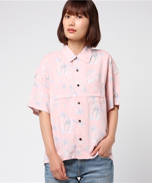 RODEO CROWNS WIDE BOWL（ロデオクラウンズワイドボウル）の「MALIA ALOHA シャツ（シャツ/ブラウス・レディース・ブラック系その他/ピンク系その他・FREE）」の7枚目の写真