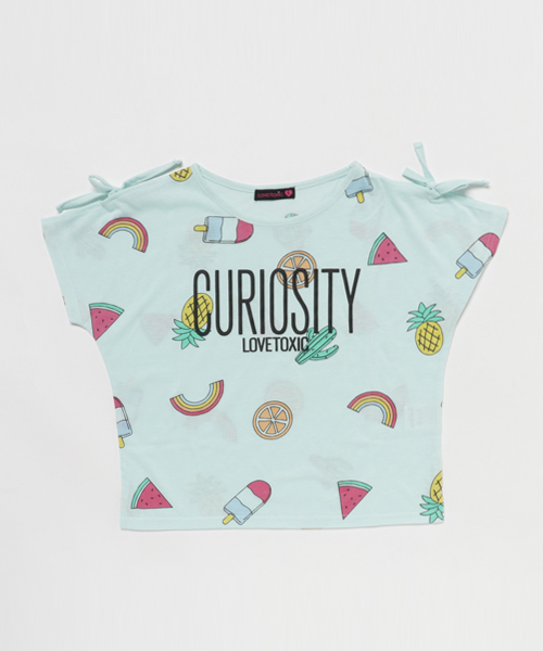 Lovetoxic ラブトキシック の ロゴ フルーツ柄半袖tシャツ Tシャツ カットソー Wear