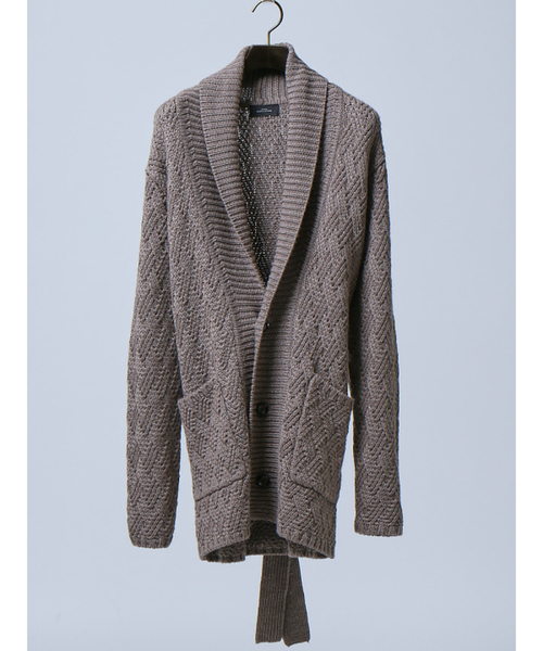 RECENCY OF MINE（リーセンシー オブ マイン）の「【Recency of Mine】ベルト付きショ-ルカラーカーディガン（カーディガン/ボレロ・メンズ・ベージュ/ネイビー・44/48/46）」の2枚目の写真