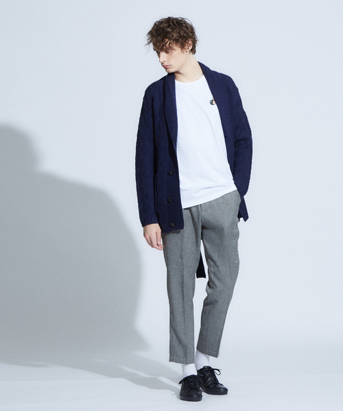 RECENCY OF MINE（リーセンシー オブ マイン）の「【Recency of Mine】ベルト付きショ-ルカラーカーディガン（カーディガン/ボレロ・メンズ・ベージュ/ネイビー・44/48/46）」の8枚目の写真