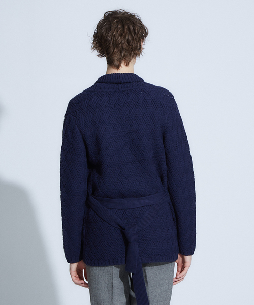 RECENCY OF MINE（リーセンシー オブ マイン）の「【Recency of Mine】ベルト付きショ-ルカラーカーディガン（カーディガン/ボレロ・メンズ・ベージュ/ネイビー・44/48/46）」の14枚目の写真