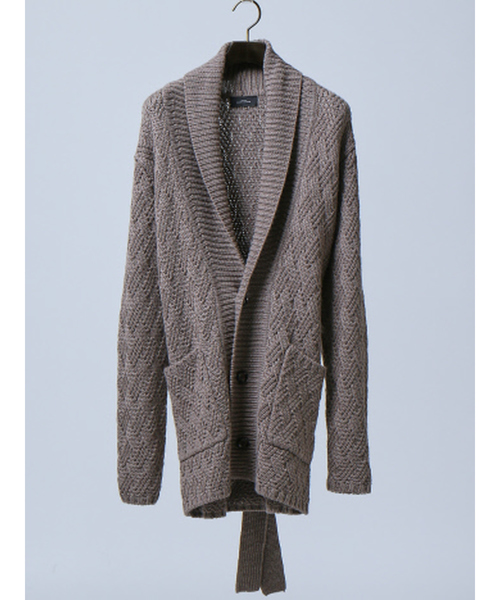 RECENCY OF MINE（リーセンシー オブ マイン）の「【Recency of Mine】ベルト付きショ-ルカラーカーディガン（カーディガン/ボレロ・メンズ・ベージュ/ネイビー・44/48/46）」の5枚目の写真