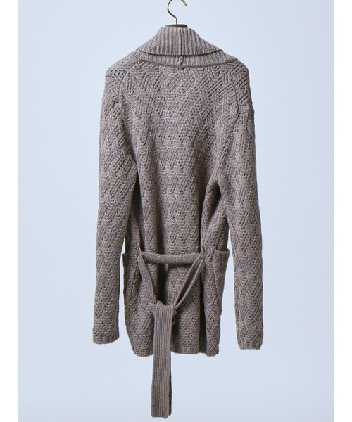 RECENCY OF MINE（リーセンシー オブ マイン）の「【Recency of Mine】ベルト付きショ-ルカラーカーディガン（カーディガン/ボレロ・メンズ・ベージュ/ネイビー・44/48/46）」の4枚目の写真