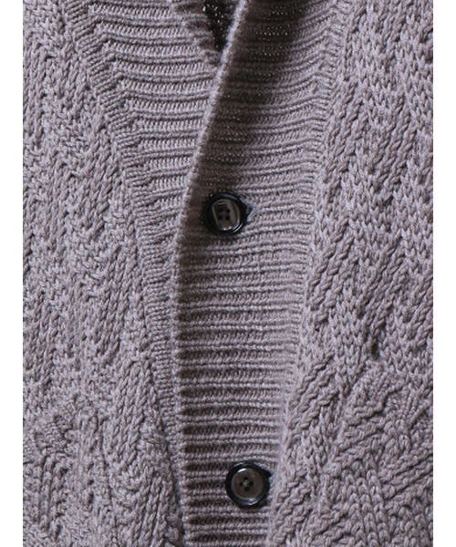 RECENCY OF MINE（リーセンシー オブ マイン）の「【Recency of Mine】ベルト付きショ-ルカラーカーディガン（カーディガン/ボレロ・メンズ・ベージュ/ネイビー・44/48/46）」の3枚目の写真