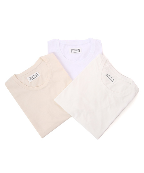 Maison Margiela メゾンマルジェラ の Maison Margiela メゾンマルジェラ Pack Tee White パック Tee S50gc0425 Wht Rip Tシャツ カットソー Wear