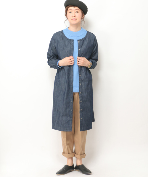 LBC(エルビーシー)の「デニムレースアップワンピース (ワンピース・レディース・ネイビー/ブルー・MEDIUM/LARGE)」の1枚目の写真