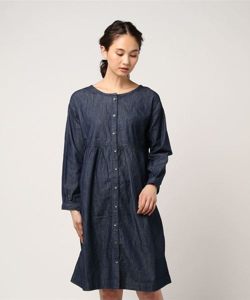 LBC(エルビーシー)の「デニムレースアップワンピース (ワンピース・レディース・ネイビー/ブルー・MEDIUM/LARGE)」の5枚目の写真