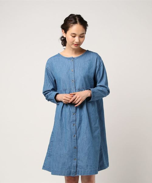 LBC(エルビーシー)の「デニムレースアップワンピース (ワンピース・レディース・ネイビー/ブルー・MEDIUM/LARGE)」の6枚目の写真