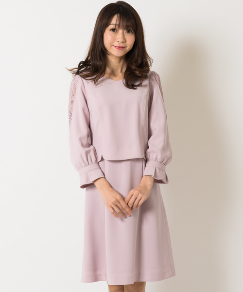 Rew De Rew ルゥデ の 袖ﾚｰｽﾜﾝﾋﾟｰｽ 8r05 ワンピース Wear