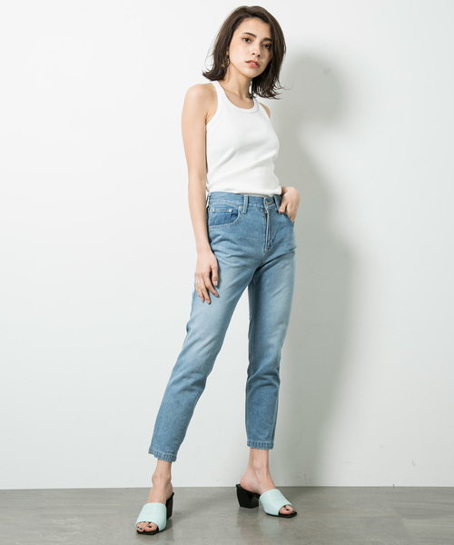 STUDIOUS（ステュディオス）の「クロップドスキニーデニム（デニムパンツ・レディース・ブルー/サックスブルー・0/1）」の7枚目の写真