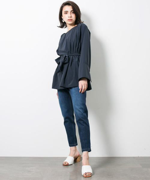 STUDIOUS（ステュディオス）の「クロップドスキニーデニム（デニムパンツ・レディース・ブルー/サックスブルー・0/1）」の11枚目の写真