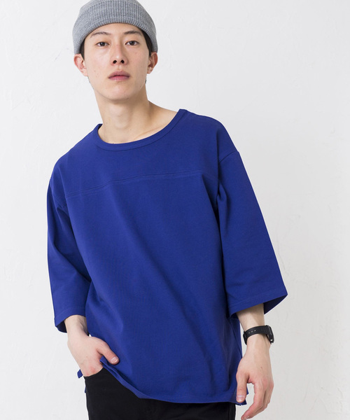 WEGO(ウィゴー)の「WEGO/ドロップショルダーフットボール7分袖Tシャツ(Tシャツ/カットソー・メンズ・ブルー系その他/ホワイト/ホワイト系その他/ブラック/ブラウン/ロイヤルブルー/レッド・LARGE/MEDIUM/SMALL)」の9枚目の写真