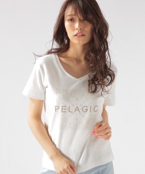 BAYFLOW(ベイフロー)の「BAYFLOW/ピグメントプリントT(Tシャツ/カットソー・レディース・オフホワイト/イエロー/オレンジ・SMALL/MEDIUM)」の2枚目の写真