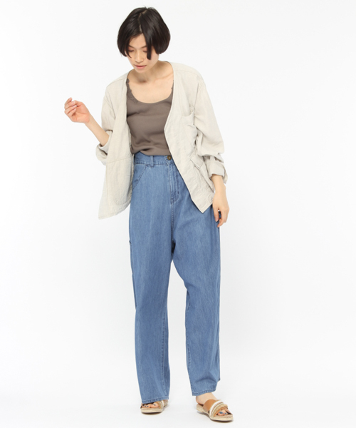 LAKOLE(ラコレ)の「【撥水】ライトオンスデニムカーペンターパンツ / LAKOLE(デニムパンツ・レディース・ライトブルー/サックスブルー・SMALL/MEDIUM)」の5枚目の写真