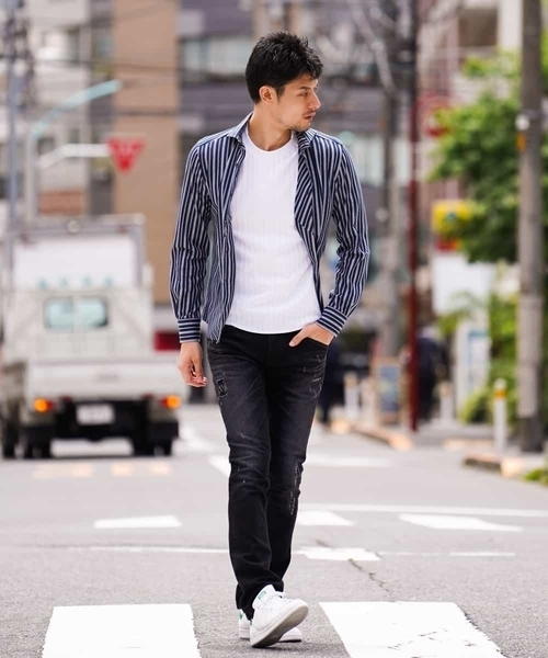 MICHEL KLEIN HOMME (ミッシェルクランオム)の「シャツ(ラッセルCKストライプ)(シャツ/ブラウス・メンズ・ホワイト/ネイビー/ワインレッド/グリーン・SMALL/MEDIUM/LARGE/X-SMALL/X-LARGE/XX-LARGE/44/48/46)」の7枚目の写真