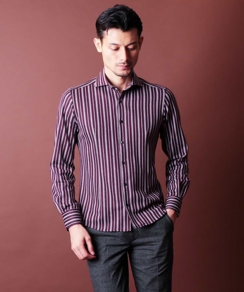 MICHEL KLEIN HOMME (ミッシェルクランオム)の「シャツ(ラッセルCKストライプ)(シャツ/ブラウス・メンズ・ホワイト/ネイビー/ワインレッド/グリーン・SMALL/MEDIUM/LARGE/X-SMALL/X-LARGE/XX-LARGE/44/48/46)」の12枚目の写真
